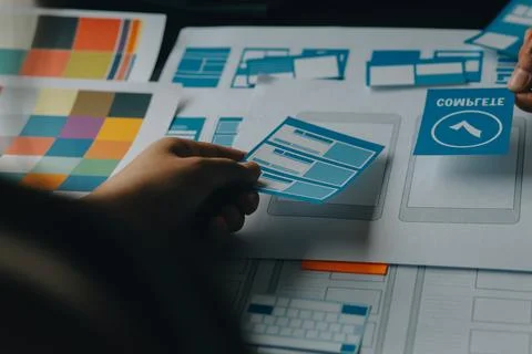 UX UI and Programming development technology. Foto stock