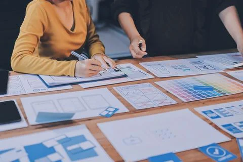 UX UI and Programming development technology. Foto stock