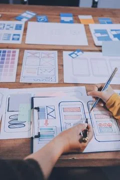 UX UI and Programming development technology. Foto stock