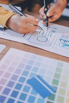 UX UI and Programming development technology. 库存照片