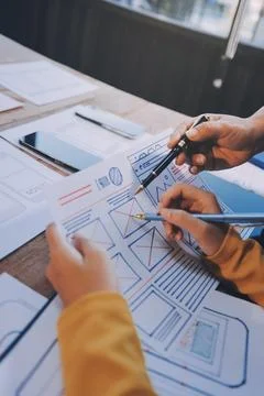 UX UI and Programming development technology. 库存照片