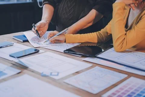 UX UI and Programming development technology. 库存照片