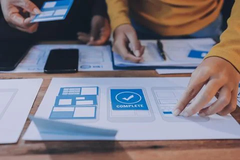 UX UI and Programming development technology. Stock Photos