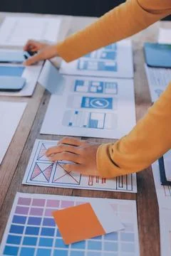 UX UI and Programming development technology. Foto stock