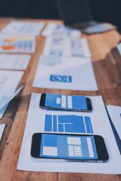 UX UI and Programming development technology. 库存照片