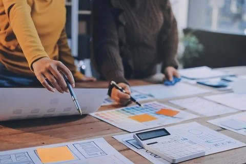 UX UI and Programming development technology. 库存照片