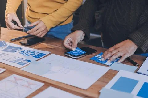 UX UI and Programming development technology. 库存照片