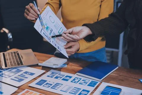 UX UI and Programming development technology. Stock Photos