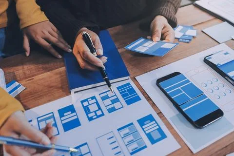 UX UI and Programming development technology. Stock Photos