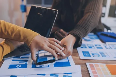 UX UI and Programming development technology. 库存照片