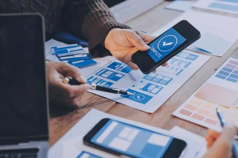 UX UI and Programming development technology. Foto stock