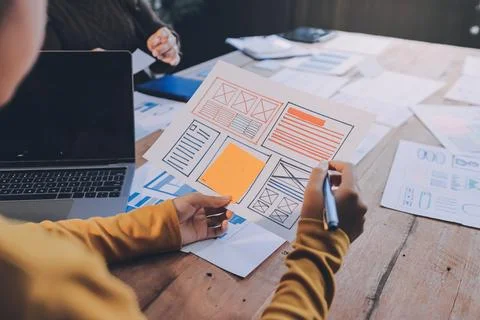 UX UI and Programming development technology. 库存照片