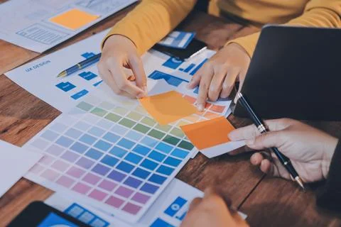 UX UI and Programming development technology. 库存照片