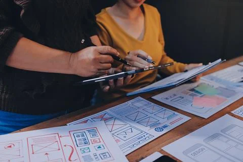 UX UI and Programming development technology. Foto stock