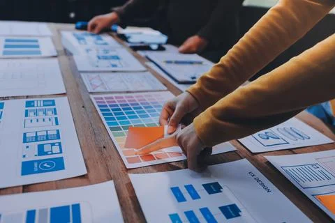 UX UI and Programming development technology. 库存照片