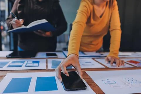 UX UI and Programming development technology. 库存照片