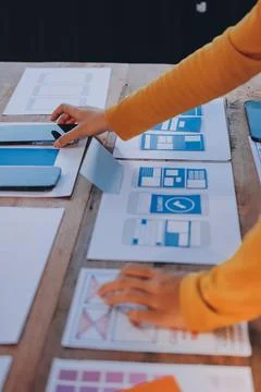 UX UI and Programming development technology. 库存照片