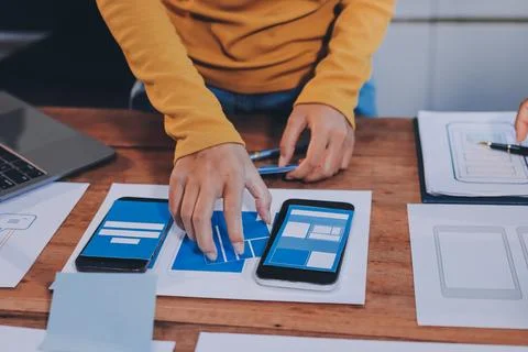 UX UI and Programming development technology. 库存照片