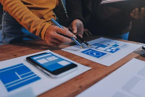 UX UI and Programming development technology. 库存照片