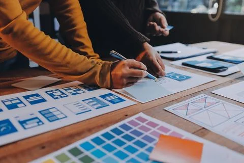 UX UI and Programming development technology. Foto stock