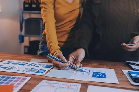 UX UI and Programming development technology. 스톡 사진