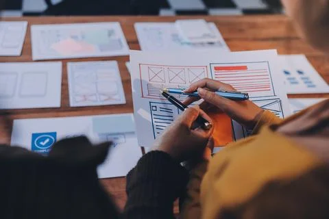 UX UI and Programming development technology. Stock Photos