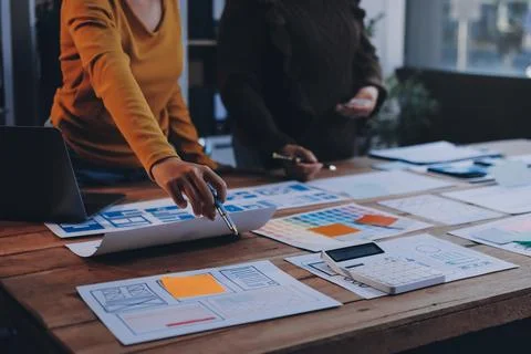 UX UI and Programming development technology. Stock Photos