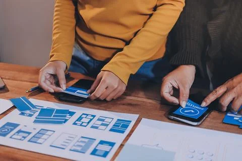 UX UI and Programming development technology. Stock Photos