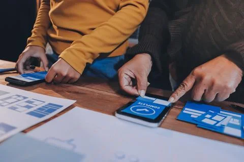 UX UI and Programming development technology. 스톡 사진