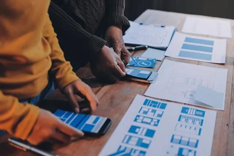 UX UI and Programming development technology. Stockfoto's