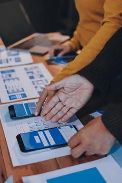 UX UI and Programming development technology. 库存照片