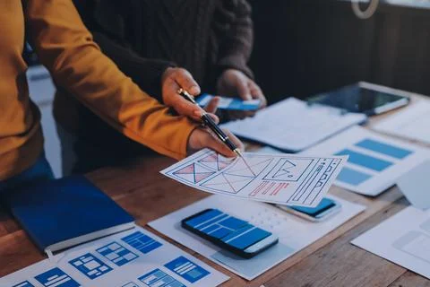 UX UI and Programming development technology. Stock Photos