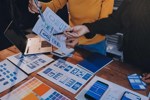 UX UI and Programming development technology. Foto stock