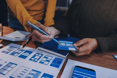 UX UI and Programming development technology. 库存照片