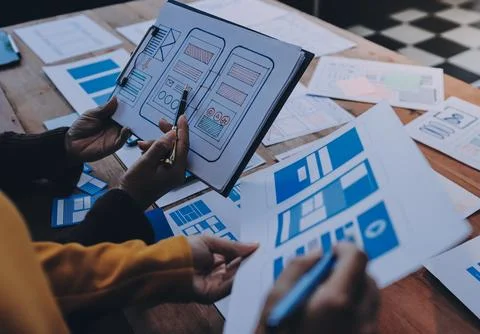 UX UI and Programming development technology. Foto stock