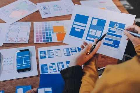 UX UI and Programming development technology. Stock Photos