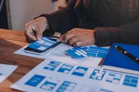 UX UI and Programming development technology. Foto stock