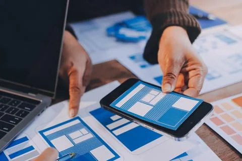 UX UI and Programming development technology. 库存照片