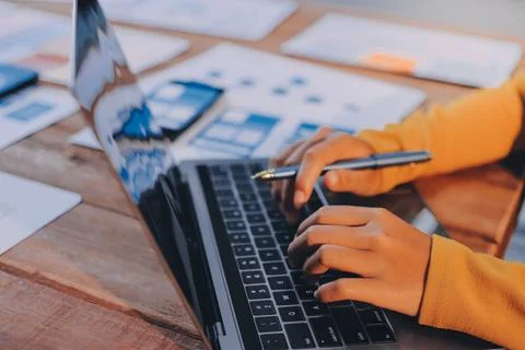 UX UI and Programming development technology. 스톡 사진