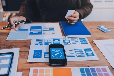 UX UI and Programming development technology. Foto stock