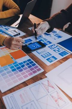 UX UI and Programming development technology. 库存照片