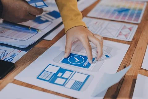 UX UI and Programming development technology. Foto stock