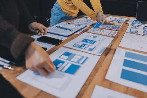 UX UI and Programming development technology. Stock Photos