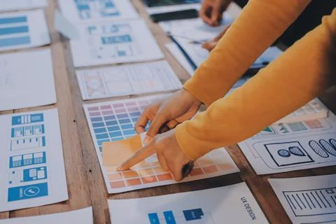 UX UI and Programming development technology. Foto stock