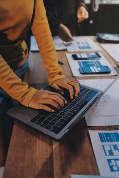 UX UI and Programming development technology. 库存照片