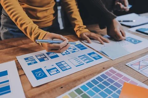 UX UI and Programming development technology. 库存照片