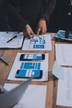 UX UI and Programming development technology. 스톡 사진