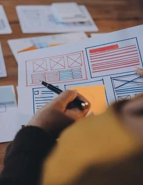 UX UI and Programming development technology. Stock Photos