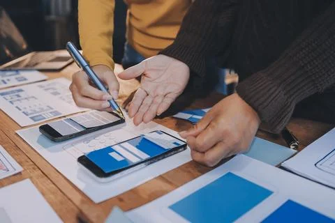 UX UI and Programming development technology. 스톡 사진