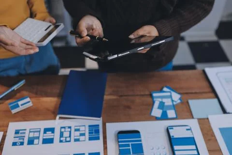 UX UI and Programming development technology. Stock Photos